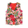Chaleco de tela de flores grandes del noreste chaleco traje escénico nacional actuación en dúo ropa divertida de juegos de moda en internet