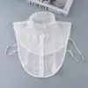 Gola Falsa Plissada com Gola Alta para Mulheres, Gola Bordada Decorativa da Moda Solúvel em Água, Gola Falsa de Camisa, Fabricante Transfronteiriço