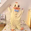 Pijama de Uma Peça Plush Espesso Divertido de Inverno para Meninos e Meninas, Pijamas Infantis Masculinos e Femininos, Roupas de Casa, Flanela
