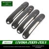 Para LIVINA 2009-2013 Fibra de Carbono Maçaneta Tigela da Porta Cobertura da Maçaneta da Porta