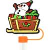 Amazon Hot Christmas Straw Cap Personalizado Soft Glue 10mm Straw Sleeve Party Straw Decorative Cap Capa de poeira