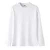 Camiseta de Manga Larga de 220g con Puños Acanalados, Algodón Puro, Cuello Redondo, Unisex, Corte Holgado, Color Sólido, Camiseta Básica