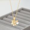 Moda Estilo Coreano Nueva Llegada Chapado en Oro Perla Flor Cadena Clavícula Collar para Mujer Estilo Fresco Collar Cadena Versátil para Niña