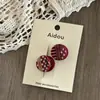 Acessórios de Cabelo Vermelhos Estilo Novo para Meninas, Presilhas Laterais de Acrílico, Grampos Estampados Ovais, Fábrica de Presilhas de Cabelo