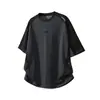 Camiseta de Manga Corta Texturizada Bordada con Bloques de Color de Marca de Moda Estilo Verano Algodón Puro Top Deportivo Camiseta Casual Americana Q