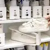 ¡Guau! Estante de Almacenamiento de Zapatos Personalizable, Zapatero Doble Capa Ajustable, Soporte de Zapatos Blanco Crema, Zapatero Mágico de Partición que Ahorra Espacio