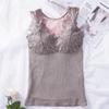 Ropa interior térmica extra grande para mujer, chaleco cálido, top con terciopelo extra, adelgazante, encaje, chaleco básico