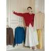 Cardigan de Tricô Cinza Floral Estilo Preguiçoso de Alta Qualidade com Gola Redonda para Mulheres, Novo Modelo para 2026, Jaqueta de Tricô de Botão Único
