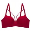 Ventas Directas de Fábrica Venta Caliente Transfronteriza Lencería Lisa de Estampado de Leopardo Puro para Mujeres, Sujetador Push-Up Inalámbrico Sin Costuras
