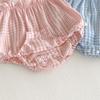 Ins Bebé Cuadros Manga Volante Tira Cuadros Harper Verano Niña Princesa Luna Llena Mono Bolsa Ropa Gruesa