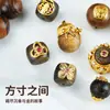 Pulseira de Agarwood com Bolsa de Contas Acessórios de Ouro 24K Acessórios de Madeira DIY Contas Espaçadoras para Pulseira Pingente Contas Individuais Contas Soltas