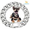 Collar para perro con incrustaciones de diamantes, cadena cubana, hebilla, suministros para mascotas