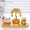 Gato de la Suerte con Árbol de la Fortuna de Cristal de Citrino para Sala de Estar, Entrada, Decoración de Mueble de TV, Adorno de Escritorio de Oficina, Regalo