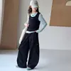 Conjunto de Moletom para Meninas Outono 2026 Novo Estilo Menina do Ensino Fundamental Criança Grande Blusa Gola Redonda Roupa Infantil Falsa de Duas Peças