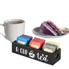 Caja de Almacenamiento de Madera Transfronteriza Almacenamiento de Bolsitas de Té y Café Cocina Barra Madera Maciza Compartimento Multifuncional Caja de Almacenamiento de Escritorio