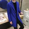 Casaco de lã masculino outono e inverno coreano slim fit longo corta-vento casaco de lã engrossado masculino comércio exterior Atacado