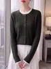 Cardigan de Punto Fino con Cuello Redondo de Manga Larga para Mujer Bloque de Color Trenzado Falso Dos Piezas Otoño/Invierno 2026
