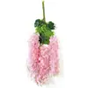 Flores de Glicinia Simuladas, Flores Falsas Violetas, Flores de Seda, Enredadera Floral Artística para Techo de Interior para Sala de Estar, Materiales de Decoración para Bodas
