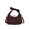 Bolsa de mano de diseño de nicho de comercio exterior de lunares para mujer, nueva, elegante, linda, bolsa de albóndiga, bolsa cruzada de un solo hombro retro, moderna