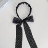 Nova Faixa de Cabelo com Fita de Bolinhas em Chiffon Pente para Cabelo Alto Coroa Alta Menina Doce Tranças Fashion Elegante Acessórios de Cabelo Trançados