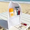 Bolsa de maquillaje para viaje, bolsa portátil impermeable para guardar cepillo de dientes, bolsa de malla plegable para artículos de tocador de baño para viaje de negocios