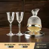 Copa de Vino Tinto Tallada Vintage, Copa de Cristal sin Plomo, Copa de Vino Blanco de Lujo Ligero para Uso en Casa, Set de Decantador y Soporte para Copas