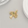 Nuevo popular micro-incrustado circón colorido redondo colgante árbol de la vida diseño nicho collar pulsera aretes accesorios