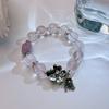 Design 12mm pulseira de cristal rosa feminina requintada de alta qualidade ametista flor pulseira namoradas flor de pêssego pulseira