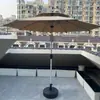 8 Costillas 2.7m Sombrilla Exterior para el Sol Sombrilla de Sombra Sombrilla de Patio Poste Central Sombrilla Recta Sombrilla Grande Exterior Sombrilla de Madera para Patio