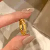Anillo Buche de Estrella Cepillada Estilo Buche de Plata de Ley S925 para Mujer, Estilo Vintage de Lujo Ligero, Diseño de Nicho de Alta Gama, Anillo Popular
