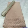 5 Yardas de Tela de Algodón Bordada Estilo Africano Más una Caja de Set de Pañuelo Hayes Encaje de Algodón Suizo