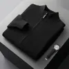 Nuevo Cardigan de Lana 100% Pura Otoño e Invierno para Hombre de Cuello Alto Medio con Cremallera Chaqueta Suéter Holgado Tejido Cachemira Camiseta Base