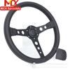 Modificación de Coche de Venta Caliente Transfronteriza Volante de 14 pulgadas P5 Piel Genuina Cuero Mate Volante Plano de Carreras Universal
