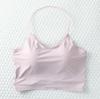 2025 Primavera y Verano Nuevo Seda de Hielo Chica Halter Espalda Hermosa Lencería Push-Up para Mujer Sin Costuras Sling Ropa Exterior Top Tubo Chaleco Sexy