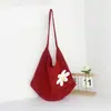 Bolsa de praia de crochê floral transfronteiriça, nova bolsa de ombro de grande capacidade para férias na praia e para o dia a dia, atacado