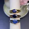 Anillo de Zafiro Natural, Azul Real Fino, Alta Claridad, Piedra Principal de Color Fuego Completo 6X8Mm, Venta Caliente Transfronteriza