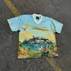 Marca de Comercio Exterior de Moda One Island Nuevo Color Bloqueado Camiseta de Baloncesto Deportes Americanos Casual Holgada Unisex Camiseta de Manga Corta para Pareja