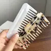Peine accesorio para el cabello de acetato estilo coreano, simple, moderno, portátil, peine para el cabello con estampado de leopardo vintage, peine antiestático para el cabello, accesorio para el cabello para mujer