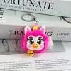 Novo chaveiro de unicórnio arco-íris, com um fofo pom-pom de desenho animado, perfeito como pingente de bolsa ou acessório de chave, adorável enfeite de pelúcia