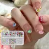 Nuevos Diamantes de Imitación Planos para Uñas, Caja de 6 Compartimentos Macaron Cuadrado Dulce Estrella de Cinco Puntas Diamantes de Imitación Coloridos, Decoraciones de Uñas Francesas Estilo Ins