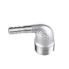 Conector de Codo Roscado Externo de Acero Inoxidable 304 Ángulo Recto Tubería de Agua Manguera Tubería Flexible Tubería de Aire Inserto de Barbilla Junta de Bambú