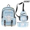 Producto Nuevo Sanrio Perro Orejón Perro Canela Cinnamoroll Mochila Escolar Mochila Estuche para Lápices Bolso de Hombro Set de Tres Piezas