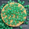 Jade Dongling natural verde calabaza cuentas sueltas hechas a mano pulsera DIY collar con cuentas cuentas de Buda jade tallado cuentas redondas