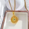 Novo Pingente Bússola Oito Tesouros Saujin Antigo Estilo Chinês Diamante Verde Giratório Pingente Bússola Oito Tesouros Giratório Feminino