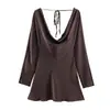 Atacado Fabricante de Roupas Femininas Transfronteiriço 2025 Aliexpress Mais Vendido Moda Casual Vestido com Gola Drapeada Textura de Cetim de Seda