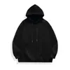 Sudadera con capucha de color liso y forro polar, estilo coreano casual, corte holgado, hombros caídos, nueva para hombre