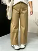 Calça casual feminina reta plus size para o trabalho, coleção outono 2026, calça cropped ampla e versátil para mulheres curvilíneas