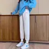 Pantalones de maternidad para primavera y otoño, leggings de exterior, talla grande para mujeres rellenitas 100 kg, pantalones con soporte para el vientre de maternidad, no constrictivos, pantalones con cordón en el tobillo