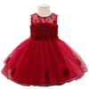 Vestido para Niños del Fabricante 2026 Estilo Nuevo Europeo y Americano Vestido para Niña Malla Floral Vestido de Princesa para Bebé Vestido para Niños de un Año