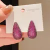 Pendientes de Plata Retro de Alta Resistencia Estilo Lujo con Zirconia Forma de Gota de Agua, Modernos y Sencillos, Pendientes Elegantes con un Toque de Alta Gama para Mujer